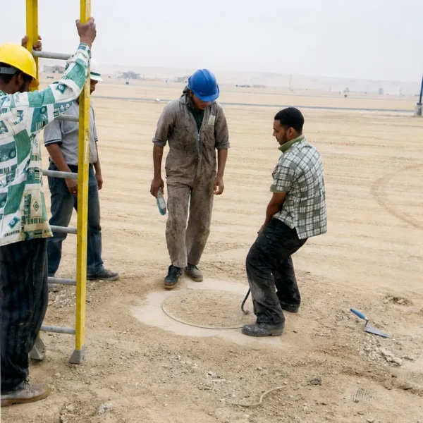 A wide outdoor worksite scene in a flat dusty sa result 1 600x600